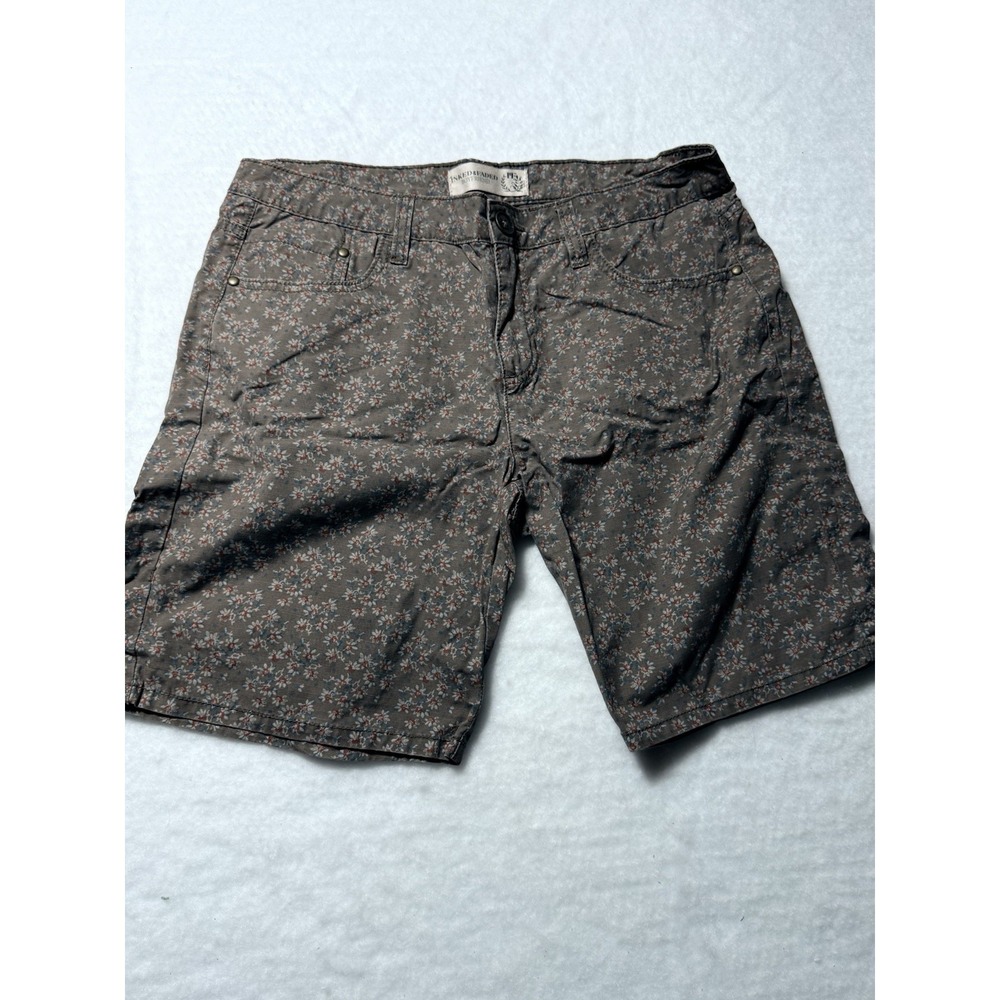 Women's‎ Inked & Faded Floral Daisy Tan Chino Short Size 8
